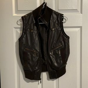 Blue Asphalt Brown Vest